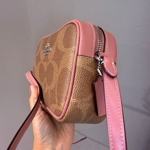Coach Mini Jamie Camera Bag In Maxi Signature Canvas CCO12 Dusty Pink - Picture 3 of 7